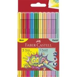 Flomastri Faber-Castell GRIP neon/pastel 10/1
