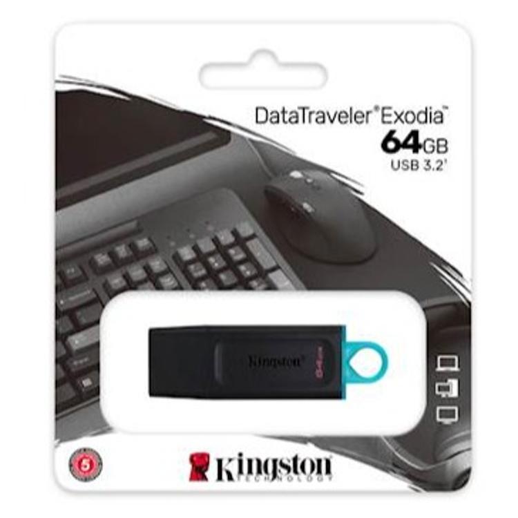 USB ključ Kingston 64GB DT Exodia, 3.2 Gen1, črn, s pokrovčkom_2
