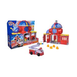 Igralni set Tačke na patrulji Fire Rescue Center z gasilskim vozilom Marshall, izstreljevalnikom in dodatki, za otroke 3+.