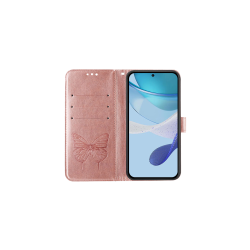 Preklopna torbica (WLGO-Butterfly) za Samsung Galaxy A16 5G, roza-zlata
