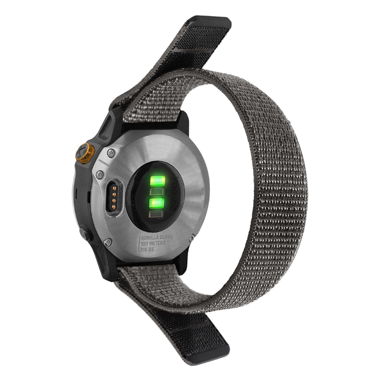 Najlonski pašček Chameleon Sport za uro 22 mm, siva
