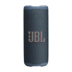 Zvočnik: Prenosni Bluetooth zvočnik JBL Grip, temno modre barve, gumirana tekstura, pokončna zasnova.