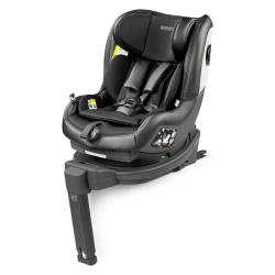 Otroški avtosedež v črni barvi na ISOFIX bazi z oporno nogo