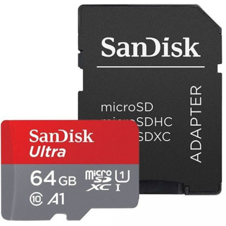 Spominska kartica Sandisk MicroSDXC 64GB Ultra, 140MB/s, UHS-I, C10, A1, adapter