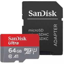 Spominska kartica Sandisk MicroSDXC 64GB Ultra, 140MB/s, UHS-I, C10, A1, adapter