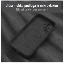 Notranjost ovitka N‑Soft Magnetic z mehko podlogo iz mikrovlaken za zaščito telefona pred praskami.
