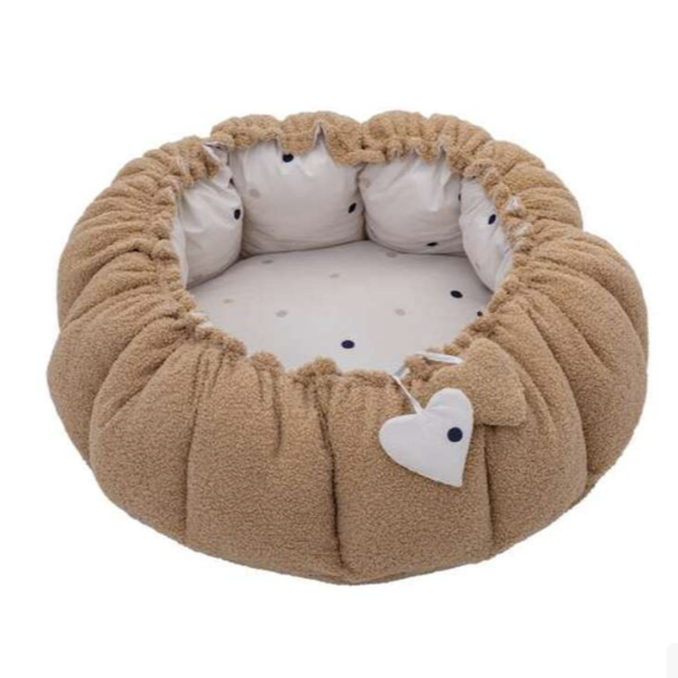 Gnezdece okroglo Bubaba by FreeON, pikice beige