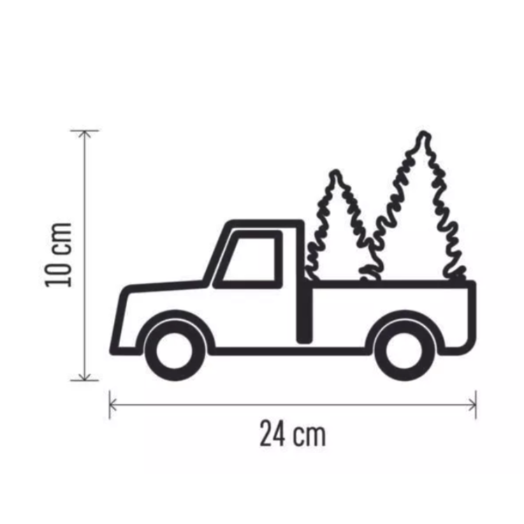 LED dekoracija Santa v avtu z božičnimi jelkami, 10 cm, 3x AA, notranja_3