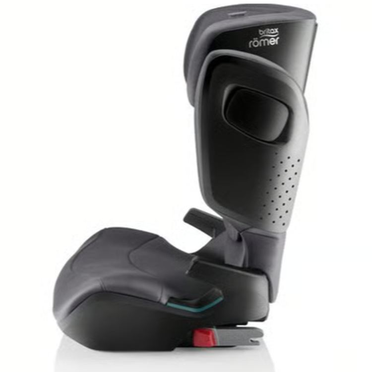 Na sliki je avtosedež 100-150 cm Kidfix Pro M i-Size Classic Britax Römer v barvi Midnight Gray, prikazan s strani.
