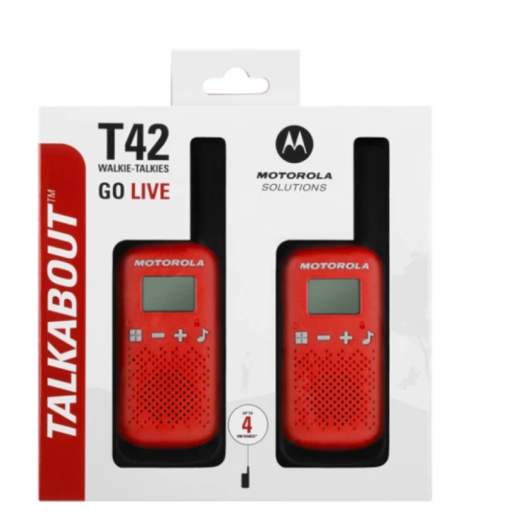 Motorola T42 Walkie Talkie, rdeč_1