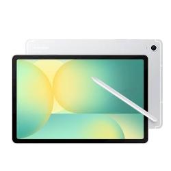 Samsung Galaxy Tab S10 FE+ SM-X520 srebrne barve s pisalom S Pen, prikaz sprednje in zadnje strani. Pošljite povratne informacije o storitvi BizChat