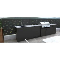 Letna kuhinja - Element s pomivalnim koritom Palram, antracit, 180 x 63 x 92 cm
