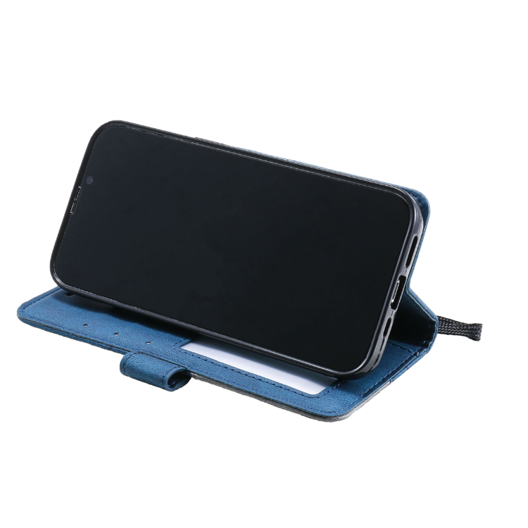 Preklopna torbica za Apple iPhone 16 Pro Max (WLGO-Lines), modra