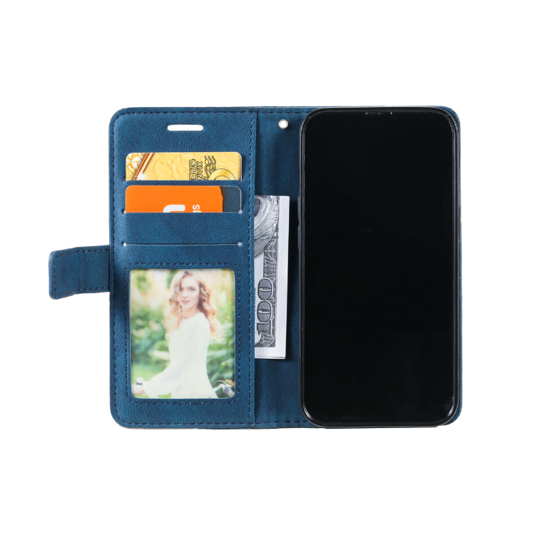 Preklopna torbica za Apple iPhone 16 Pro Max (WLGO-Lines), modra
