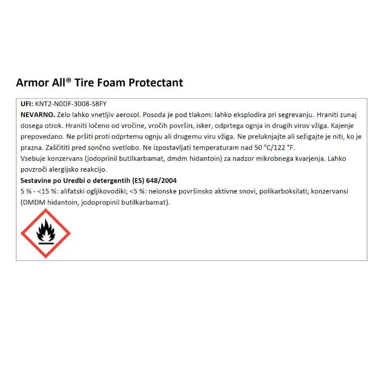 Pena za čiščenje, zaščito in sijaj pnevmatike Armor All Tire Foam, 500 ml_1