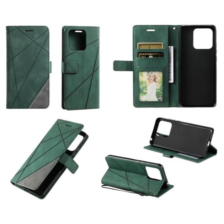 Preklopna torbica (WLGO-Lines) za Xiaomi Redmi 10C - zelena
