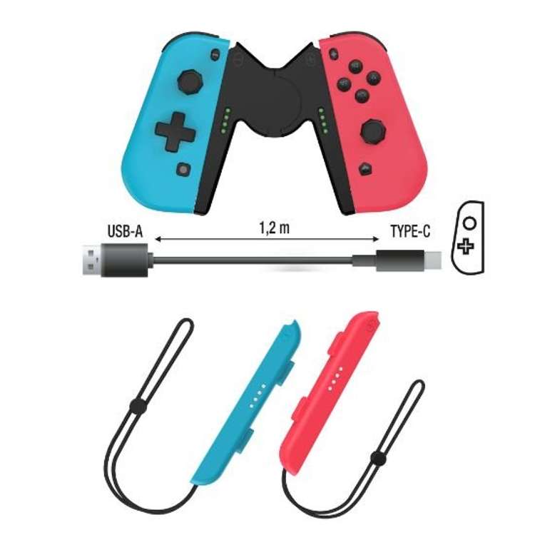 Krmilnik F&G Duo Pro Pack Joy Con za Nintendo Switch, modra/rdeča