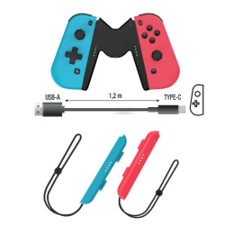 Krmilnik F&G Duo Pro Pack Joy Con za Nintendo Switch, modra/rdeča