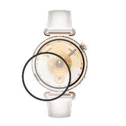 V ospredju je prozorno zaščitno hibridno steklo nameščeno na Huawei Watch GT 6 41 mm, blagovna znamka: Chameleon.