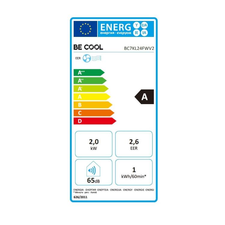 Prenosna klimatska naprava Be Cool 7.000 BTU, Wi-Fi