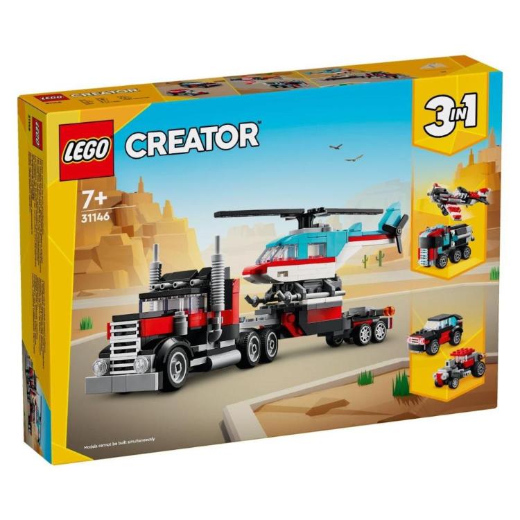 Lego Creator Ploščadni tovornjak s helikopterjem - 31146