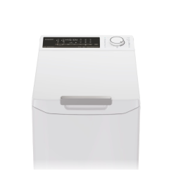 Zgornji del pralnega stroja z upravljalno ploščo in vrtljivim gumbom