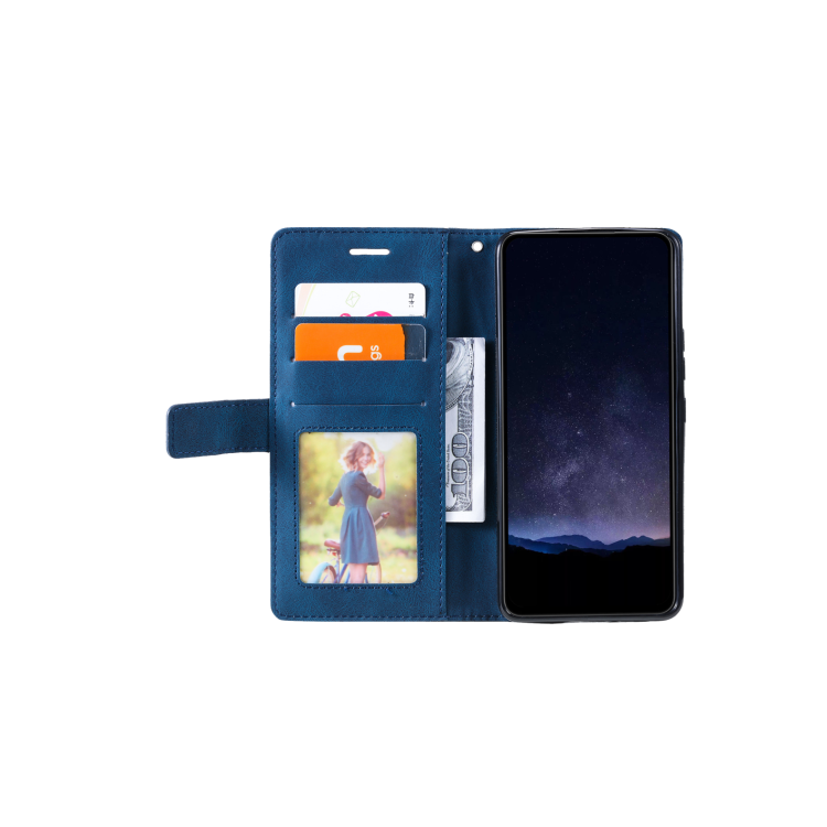 Preklopna torbica (WLGO-Lines) za Samsung Galaxy S24 Fe, modra