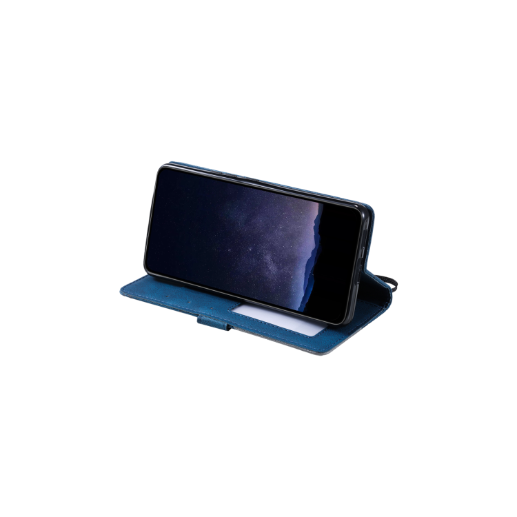 Preklopna torbica (WLGO-Lines) za Samsung Galaxy S24 Fe, modra