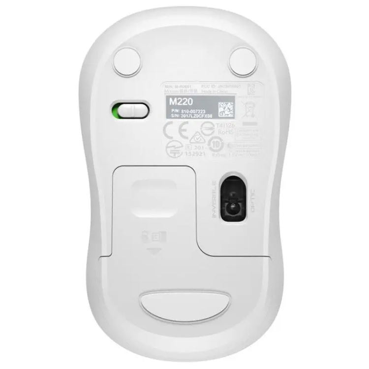 Brezžična miška Logitech M220, tiha, bela_3