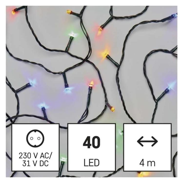 Božična veriga Emos, LED, 4 m, zunanja in notranja, večbarvna