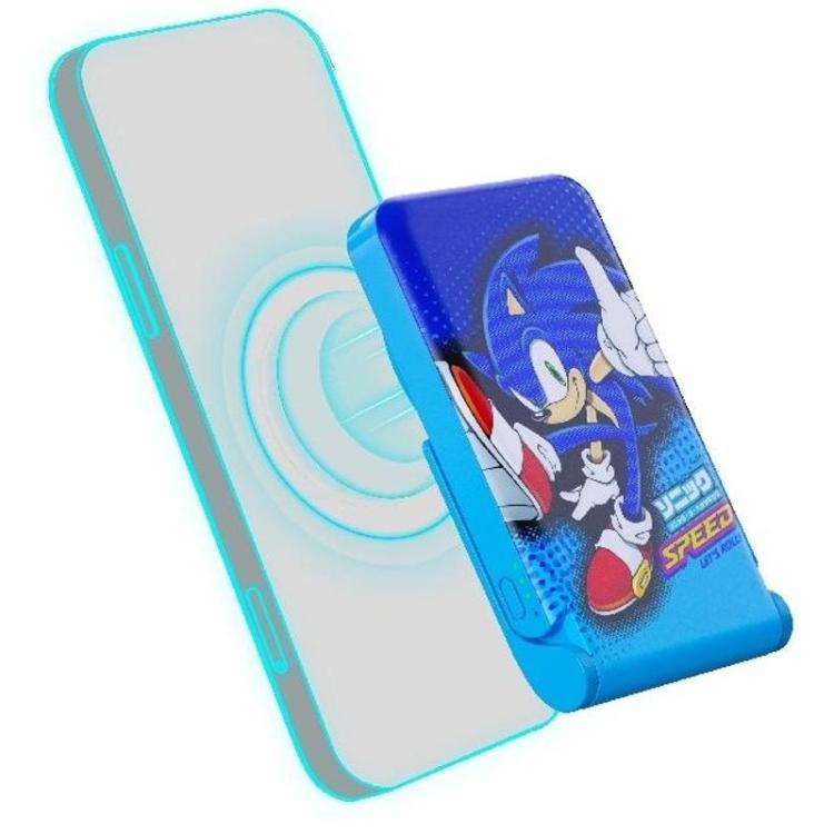 Magnetni power bank Sonic – zmogljivo brezžično polnjenje v atraktivnem Sonic dizajnu.
