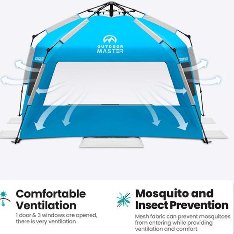 Šotor za na plažo Outdoor Master Pop - Up, moder 