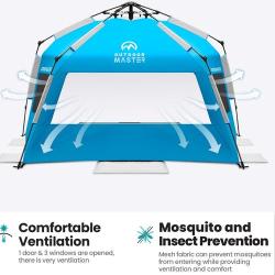 Šotor za na plažo Outdoor Master Pop - Up, moder 