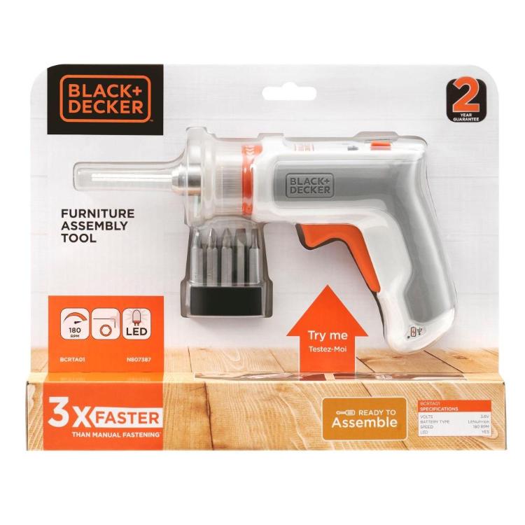 Akumulatorski vijačnik Black+Decker BCRTA01, 3,6 V + dodatki