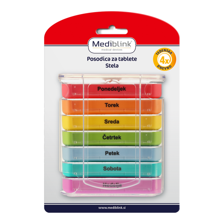 Tedenska posodica za tablete Mediblink Stela 4x/dan M012