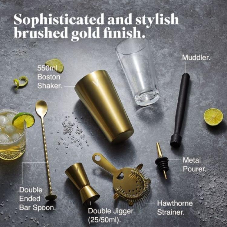 Koktejl set VonShef Parisian Green & Gold