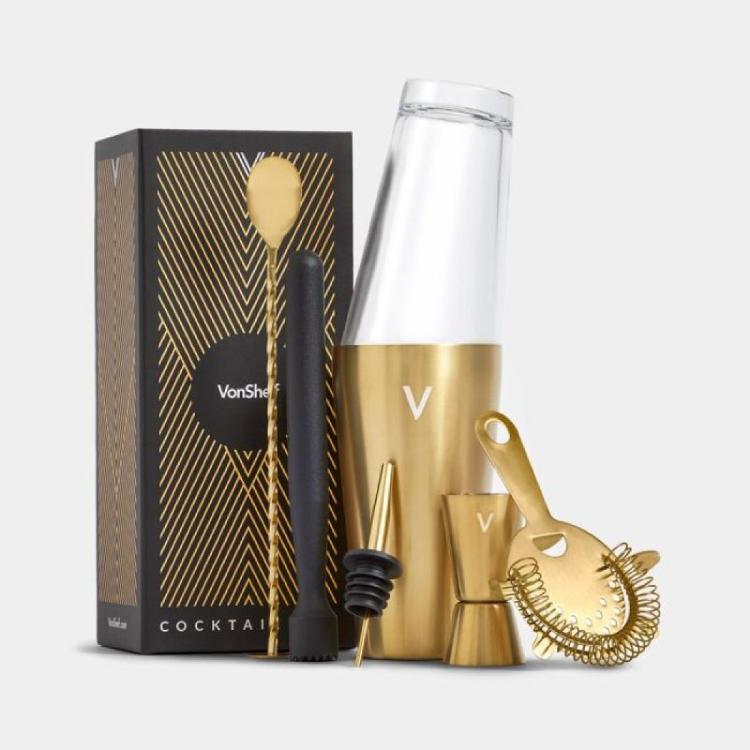 Koktejl set VonShef Parisian Green & Gold