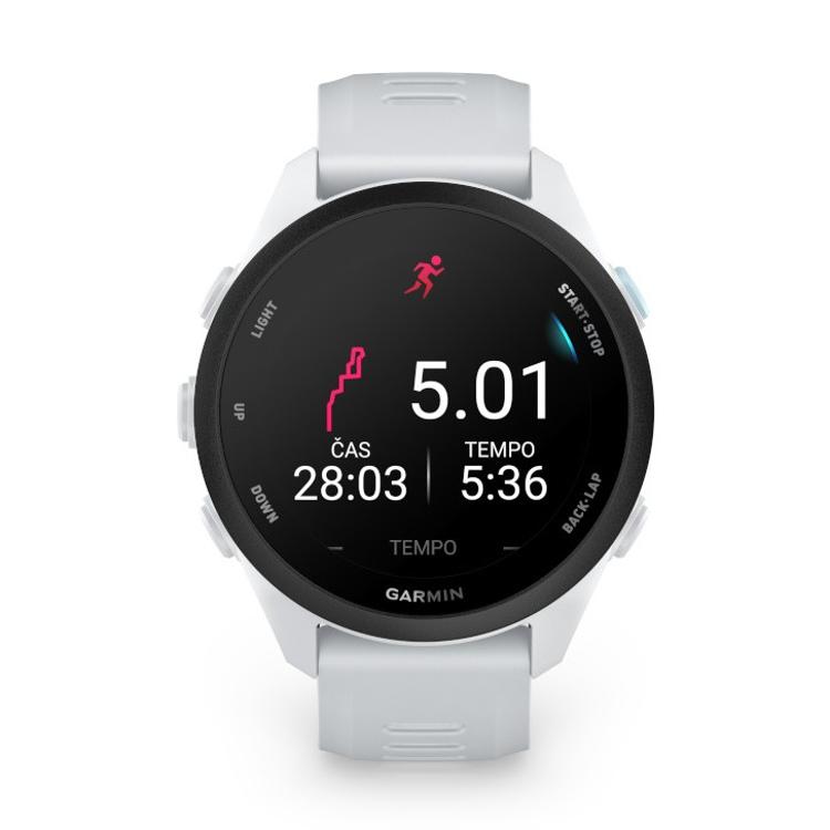 2 slik Copilot said: Garmin Forerunner 70, bela športna GPS ura s prikazom obvestil o sporočilih na AMOLED zaslonu.