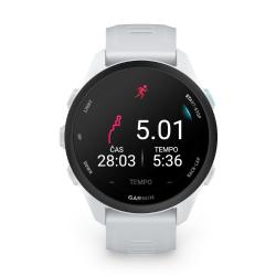 2 slik Copilot said: Garmin Forerunner 70, bela športna GPS ura s prikazom obvestil o sporočilih na AMOLED zaslonu.