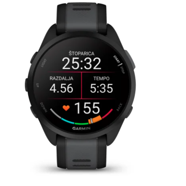 Pametna ura Garmin Forerunner 165 Music, črn/skrilasto siv