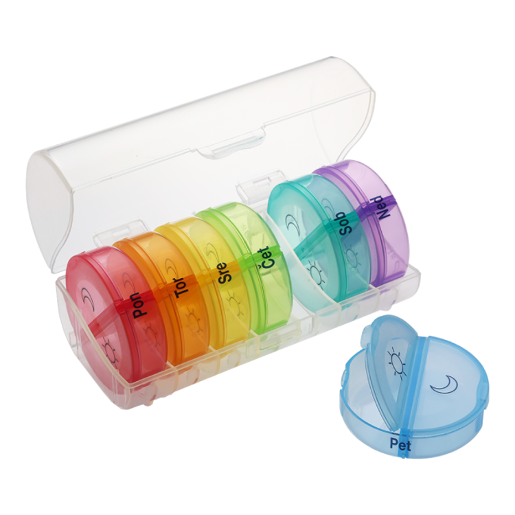 Tedenska posodica za tablete Mediblink Oval 2x/dan M018