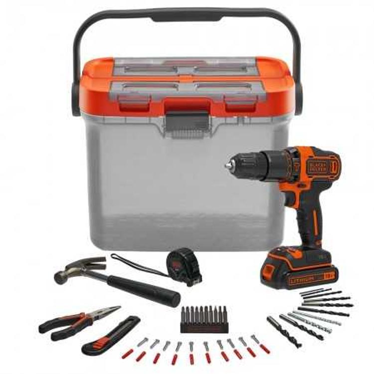 Akumulatorski vrtalnik Black+Decker BCKSB05 18V, 1,5Ah, torba + pribor