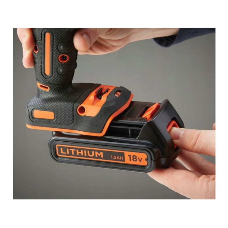 Akumulatorski udarni vrtalnik Black+Decker, 18 V, 2x 1,5 Ah