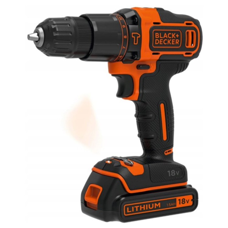 Akumulatorski udarni vrtalnik Black+Decker, 18 V, 2x 1,5 Ah