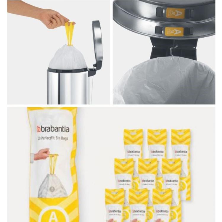 Vrečke za smeti Brabantia Perfect Fit, 3 L X 10 x 20 kos