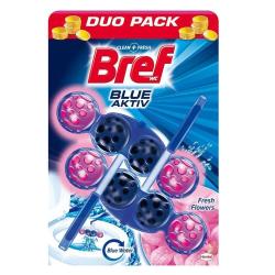 Set WC obešank Bref Premium Color Aktiv Blue Fresh Flowers 2 x 50 g