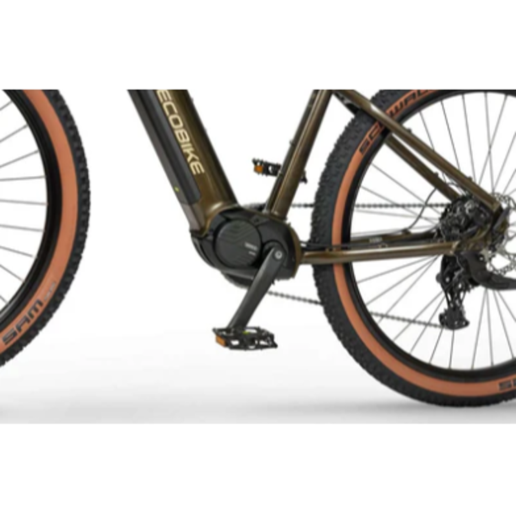 ECOBIKE e‑kolo z osrednjim motorjem, gonilko in zadnjim menjalnikom za učinkovito električno pomoč