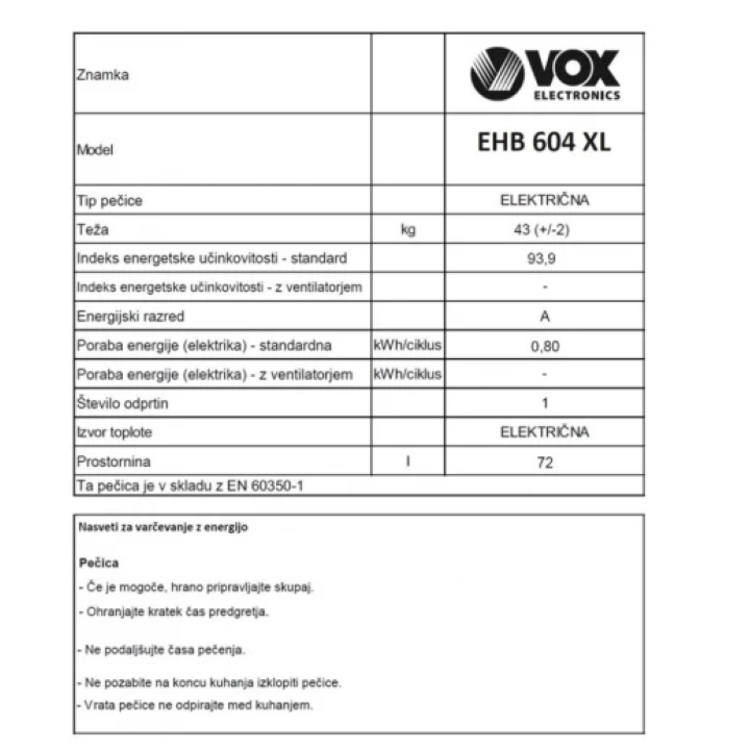Štedilnik VOX EHB 604 XL (4x elektrika)_2