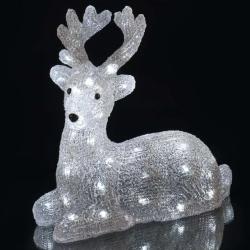 Božični jelenček LED, 27 cm, zunanji in notranji, hladna bela