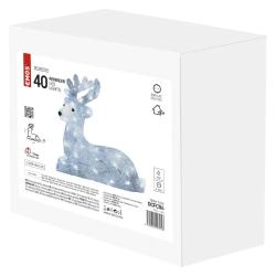 Božični jelenček LED, 27 cm, zunanji in notranji, hladna bela
